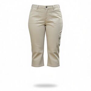 Mudd Womens Beige Cargo Capris Pants Size 11